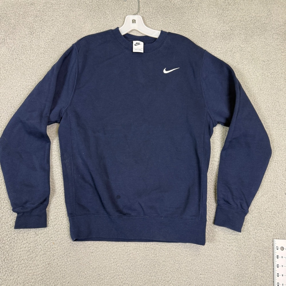 Nike Sportswear Club Fleece Crewneck Sweatshirt Navy Blue CJ1614-419 Mens Small